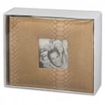 *Фотоальбом BRAUBERG на 100 фото 10*15 см, под кожу рептилии, бумажные страницы, бокс, бежевый,390694