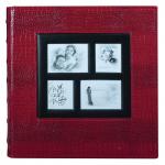 *Фотоальбом BRAUBERG на 500 фото 10*15 см, под кожу крокодила, рамка для фото, красный, 390714