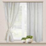 Комплект портьер для кухни Жаккард Фиалка  молочный  135*180*2шт