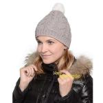 NORVEG Kids Шапка детская с текстильным помпоном, цвет серый