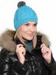 NORVEG Kids Шапка детская с текстильным помпоном, цвет голубой