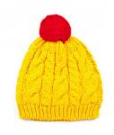 NORVEG Kids Шапка детская с текстильным помпоном, цвет желтый