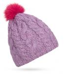 NORVEG Kids Шапка детская с меховым помпоном, цвет лаванда
