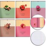 Тетрадь 48 л., А5, клетка двойная/выб лак "Delicious cakes" 5дизайнов LOREX LXCBCL-DC