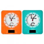 LEBEN Весы кухонные электронные с часами, макс.нагр.до 5кг (точн.измер. 1 гр), пластик, 2 цвета