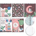 Тетрадь 48 л., А5, клетка двойная/выб лак  "Alpaca story",  5 дизайнов, LXCBCL-AS