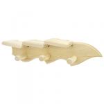 Полка деревянная "Искорка" 36х8х8,5 см, 3 крючка, липа (Россия)