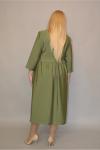 !Платье из хлопка цвет олива
