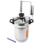 Дистиллятор супер-элит нерж "Первач" 14л двойное капсульное дно, термометр,клапан избыточного давления, сухопарник со сливом отходов, охладитель, съемная крышка, подходит для всех видов плит (Россия)