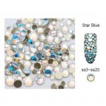 Стразы для ногтей разного размера (цвет:Star Blue)