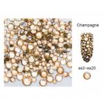 Стразы для ногтей разного размера (цвет:Champagne)