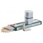 Карандаши чернографитные в наборе 12 шт., Faber-Castell "Grip 2001", +2 ластика+точилки, заточен., карт. уп., 117080