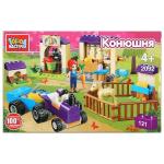Игрушка конструктор "Город мастеров" конюшня, с фигурками и аксесс., 121дет. в русс. кор. в кор 38шт