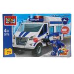 ГАЗ конструктор "Город мастеров"  газель: полиция, с фигуркой, 78дет. в русс. кор. в кор.2*40шт