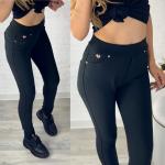 Брюки с брошкой бантик черные AN