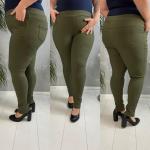 Джеггинсы стрейч с карманами SIZE PLUS хаки AN