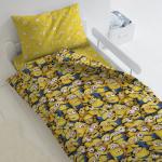 КПБ Бязь 125 г/м2 "Детский " 1,5 сп. ( нав 70/70 1 шт.) (диз.: "Миньоны" 8677+8675 вид1 Миньоны)