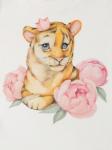 Футболка "Тигрица в цветах"