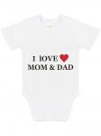 Боди с коротким рукавом "I Love Mom and Dad"