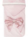 Плед трикотажный розовый "Роскошь" стразы, бант