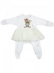 Комбинезон на кнопках с молочной юбочкой "Совушка"