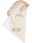 Летний конверт-одеяло на выписку "Венеция" (молочный с золотым кружевом)