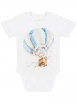Боди с коротким рукавом "Зайка на воздушном шаре"