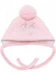 Чепчик утепленный "Лакшери" (розовый) с помпоном