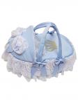 Люлька-переноска для новорожденного "Императрица" (голубая с белым кружевом и стразами)