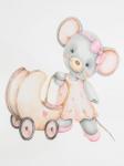Трикотажная пеленка "Мышка с коляской"