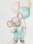 Трикотажная пеленка "Мышонок с шариками"