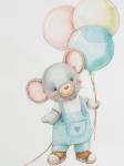 Трикотажная пеленка "Мышонок с шариками"
