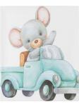 Трикотажная пеленка "Мышонок на машинке"