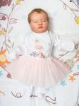 Комбинезон на кнопках с розовой юбочкой "Принцесса фламинго"