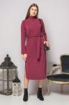 Бордовое платье с поясом и разрезами Арт. 300921 (бордовый), Garda