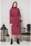 Бордовое платье с поясом и разрезами Арт. 300921 (бордовый), Garda