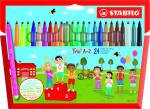 НАБОР ФЛОМАСТЕРОВ STABILO TRIO A-Z С ТРЕХГРАННОЙ ЗОНОЙ ОБХВАТА 24 ЦВ, КАРТОННЫЙ ФУТЛЯР, NEW DESIGN