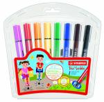 НАБОР ФЛОМАСТЕРОВ STABILO TRIO SCRIBBI С ПРУЖИНЯЩИМ НАКОНЕЧНИКОМ 8ЦВ., ПЛАСТИКОВЫЙ ФУТЛЯР