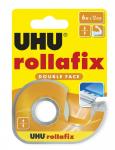 ДВУХСТОРОННЯЯ КЛЕЯЩАЯ ЛЕНТА UHU ROLLAFIX  12ММ*6М, В ДИСПЕНСЕРЕ  БЛИСТЕР