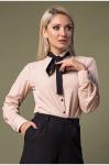 Бежевая блузка с черным галстуком Арт. 400146 (бежевый), Garda