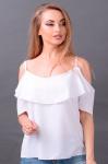 Легкая майка рюша 3664 (белый)