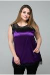 Атласная майка с кружевом ТОНИ Арт. 7000526 (фиолетовый), Tatiana