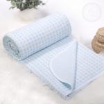 Одеяло-покрывало трикотажное "Клетка голубая"                             (arp-200562-gr) Одеяло-покрывало трикотажное "Клетка голубая", 140*200 см