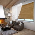 Бамбуковая рулонная штора "Нагоя", светлый дуб                             (u-7008-gr)