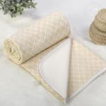 Одеяло-покрывало трикотажное "Ромбы бежевые", 180*200 см                             (arp-102548)