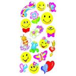 Наклейки СМАЙЛИ-КОЛЛЕКЦИЯ №3, 6,5 x 12,5 см, с "золотой" окан-ой, ассорти, 6 диз., п/п с е/подвесо