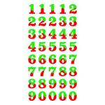 Наклейки ЦИФРЫ-БУКВЫ, 6,5 x 12,5 см, с "золотой" окан-ой, ассорти, 6 диз., п/п с е/подвесом