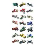 Наклейки ФОРСАЖ, 6,5 x 12,5 см, с "золотой" окан-ой, ассорти, 6 диз., п/п с е/подвесом