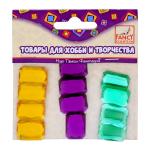 Камни самоклеящиеся ВОСЬМИУГОЛЬНИКИ разноцвет., 1,3х1,6см, 12шт., полимерные, п/п с е/п