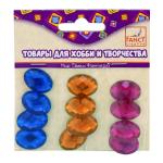 Камни самоклеящиеся ОВАЛЫ разноцвет., 1,3х1,6см, 12шт., полимерные, п/п с е/п